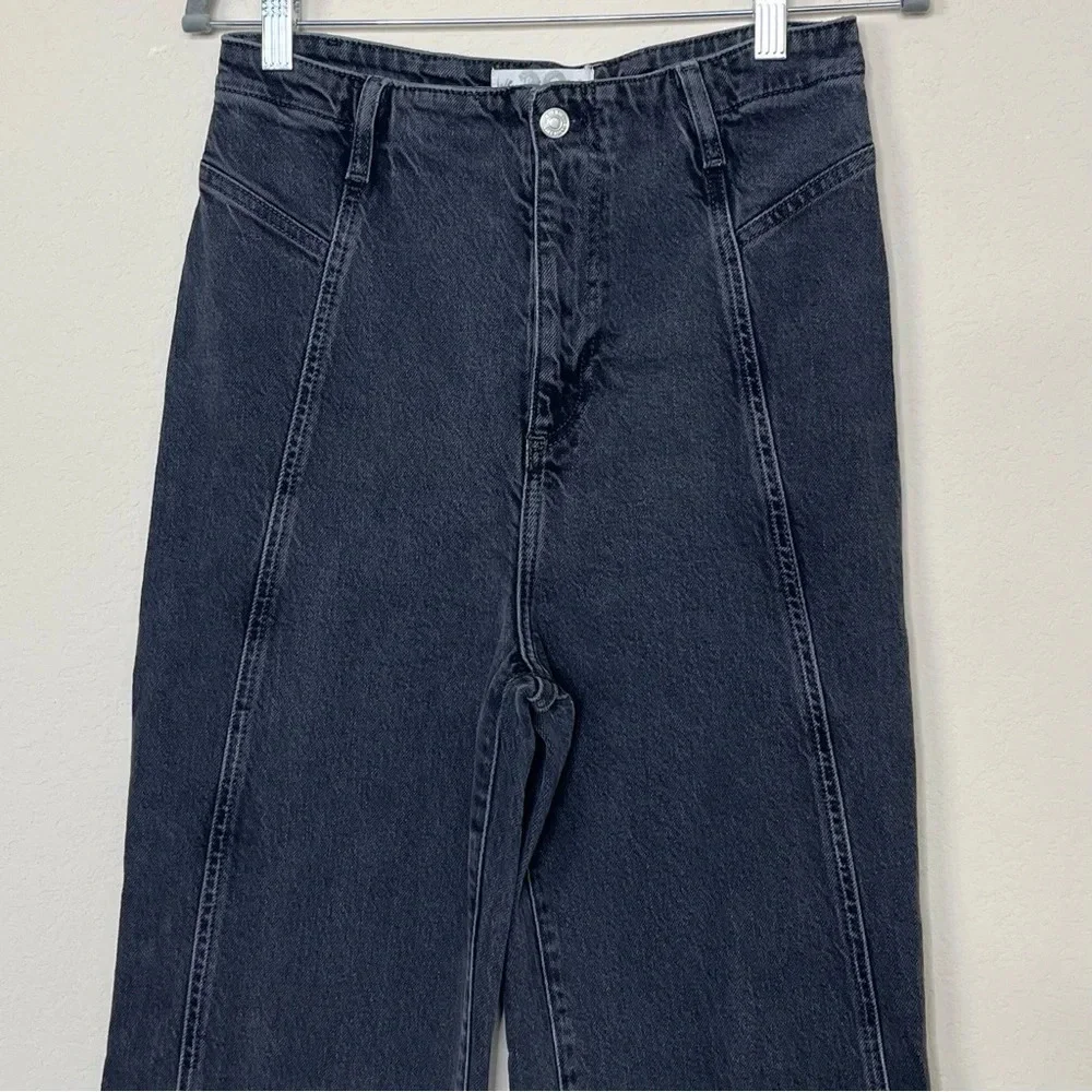 Free‎ People Florence Black Gray Flare Jeans